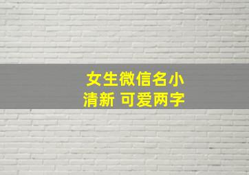 女生微信名小清新 可爱两字